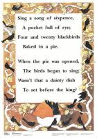 Birds eating a pie.