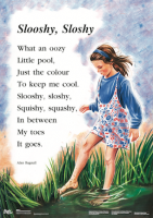 Child standing in a puddle.