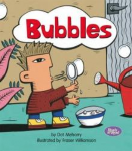 Child blowing bubbles.