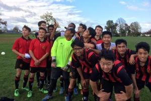 Hamilton boys soccer team after a game.