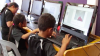 Children working at computers