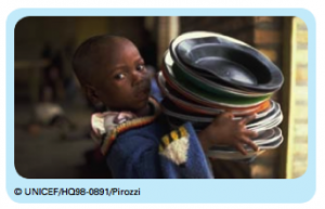 UNICEF - child carrying plates.