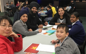 Writing in Punjabi, Sinhalese and Vietnamese.